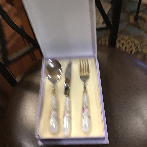 Beautiful floral decor Lightahead 3 Pc Set Stainless Silverware Lavender new - Picture 4 of 8